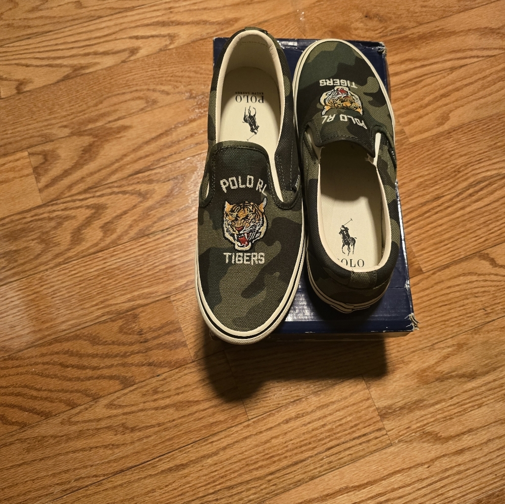 Polo by Ralph Lauren Mens Camouflage Slip-On Sneakers